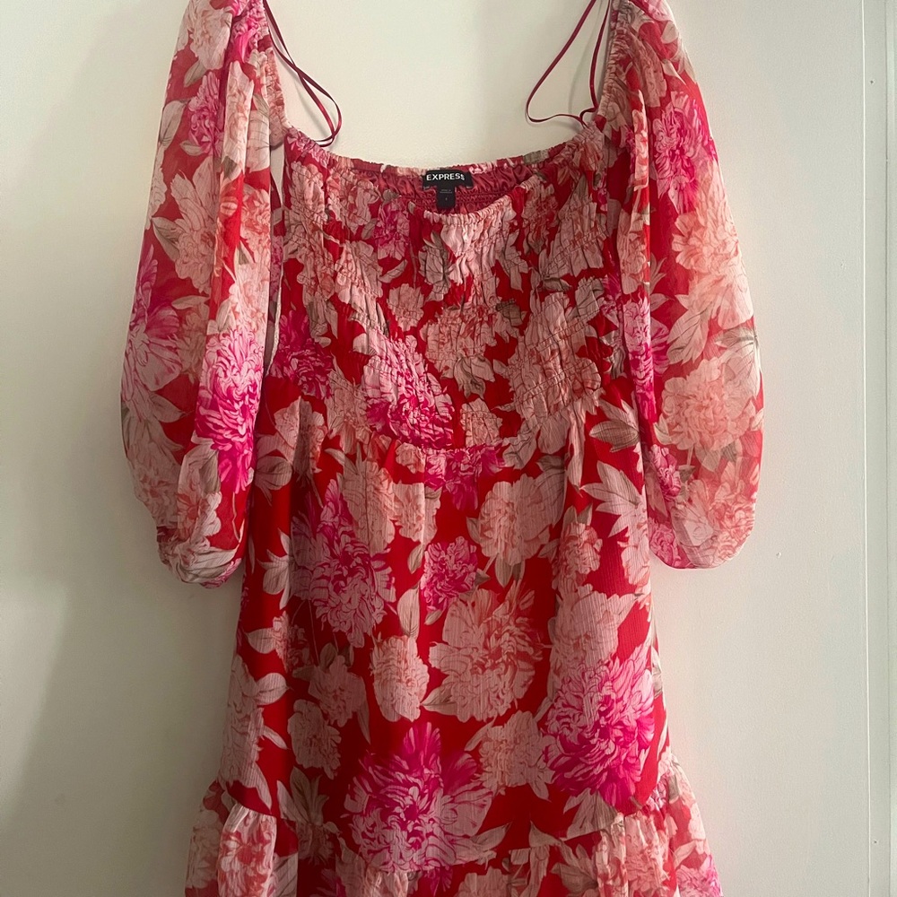 Pink Express Minidress with Sleeves